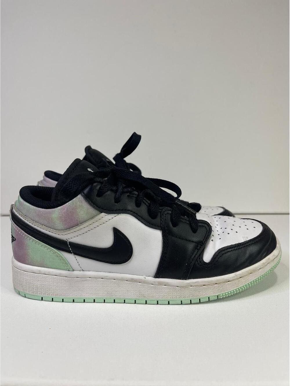 Nike Air Jordan 1 Low SE Tie Dye Black White Mint Foam 4Y DQ2514-100